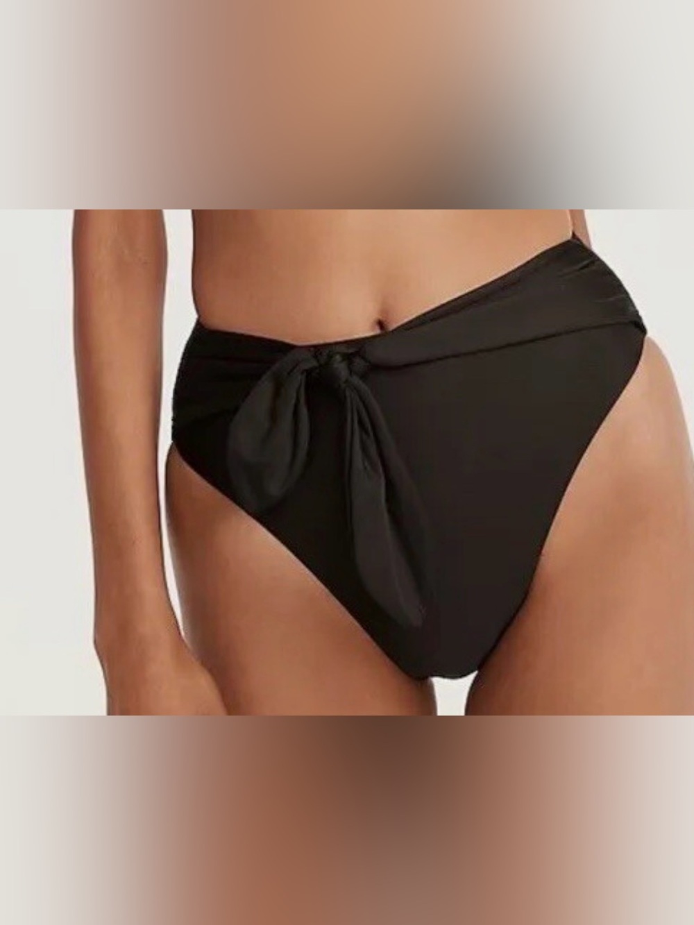 J.Crew Women's Black Tie-Front Bikini Set - Classic Swim 2pc Set, Size L - Picture 3 of 9